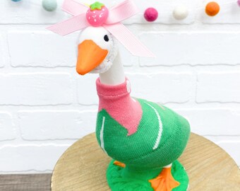 Outfit for 7" Desk Goose - Strawberry Themed Goose Dress - Outfit Clothes - Spring Summer Goose Dress Up Clothing - Mother's Day Gift Mom