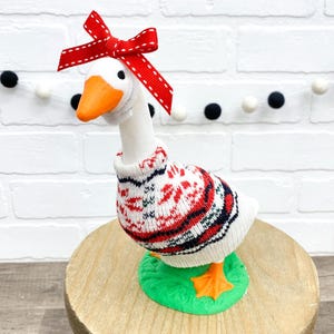Tenue pour oie de bureau de 7 po. - tenue d&#39;oie de pull d&#39;hiver - vêtements de Noël - costume de vacances - vêtements d&#39;oie de pull de Noël - oie de Noël