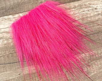 Straight Hot Pink Tinsel Gnome Beard - Pre-cut Beards for Gnome - Faux Fur - Beard Hair - Handmade Gnome - Gnome Making Supplies - Gnomes