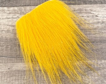 Straight Gold Tinsel Gnome Beard - Pre-cut Beards for Gnome - Faux Fur - Beard Hair - Handmade Gnome - Gnome Making Supplies - Yellow Tinsel