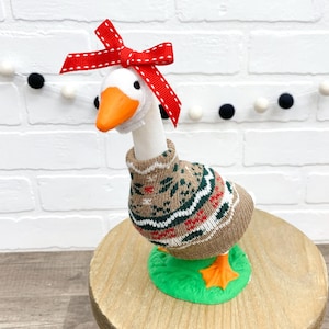 Déguisement pour oie de bureau 7&quot; - pull d&#39;hiver pour oie - vêtements de Noël - déguisement des fêtes - pull de Noël pour oie, vêtements en pain d&#39;épice