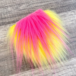 Premium Layered Pink & Yellow Gnome Beard - Two-Toned Beard - Faux Fur - Easter Gnome - Gnome Making Supplies - Gnome Supply - Easter Colors