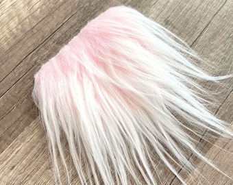 Pre-cut Wavy Frosted Baby Pink Gnome Beard - Faux Fur - Beard Hair - Handmade Gnome - Gnome Making Supplies - Gnome Supply