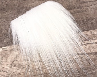 Straight White Tinsel Gnome Beard - Pre-cut Beards for Gnome - Faux Fur - Beard Hair - Handmade Gnome - Gnome Making Supplies - Gnome Supply