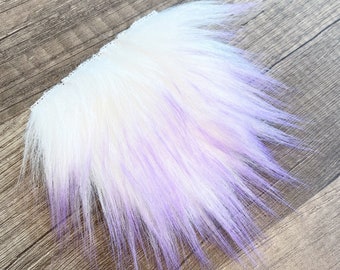 Pre-cut Straight Lavender Tipped White Gnome Beard - Faux Fur - Beard Hair - Handmade Gnome - Gnome - Easter Gnome Beard - Mermaid Gnome