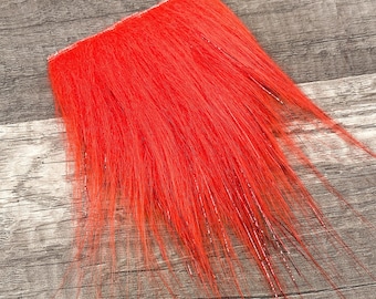 Straight Red Tinsel Gnome Beard - Pre-cut Beards for Gnome - Faux Fur - Handmade Gnome - Gnome Making Supplies - Christmas Gnome Beard