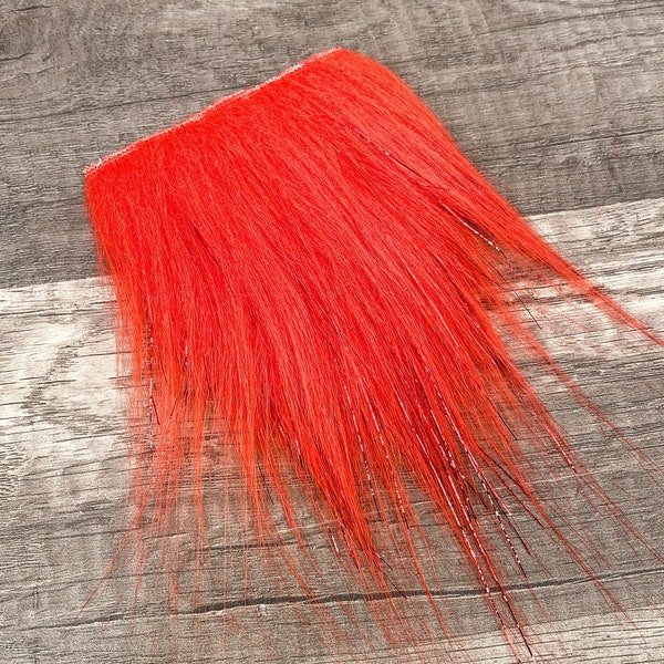 Straight Red Tinsel Gnome Beard - Pre-cut Beards for Gnome - Faux Fur - Handmade Gnome - Gnome Making Supplies - Christmas Gnome Beard