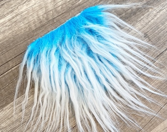 Pre-cut Curly Frosted Blue Gnome Beard - Faux Fur - Beard Hair - Handmade Gnome - Gnome Making Supplies - Gnome Supply - Mermaid Gnome