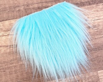 Pre-cut Straight Turquoise Gnome Beard - Faux Fur - Beard Hair - Handmade Gnome - Gnome Making Supplies - Gnome Supply - Blue Gnome Beard