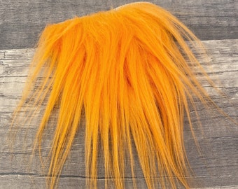 Pre-cut Wavy Bright Orange Gnome Beard - Faux Fur - Beard Hair - Handmade Gnome - Gnome Making Supplies - Gnome Supply