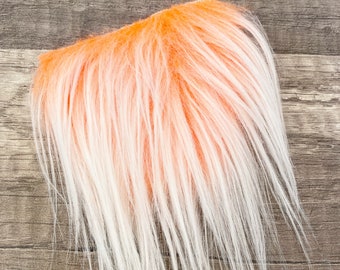 Pre-cut Wavy Frosted Orange Gnome Beard - Faux Fur - Beard Hair - Handmade Gnome - Gnome Making Supplies - Gnome Supply