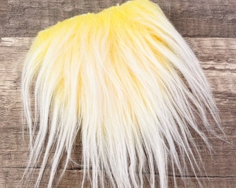 Pre-cut Wavy Frosted Yellow Gnome Beard - Faux Fur - Beard Hair - Handmade Gnome - Gnome Making Supplies - Gnome Supply