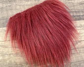 LIMITED STOCK! Pre-cut Straight Burgundy Gnome Beard - Faux Fur - Beard Hair - Handmade Gnome - Gnome Making Supplies - Gnome Supply