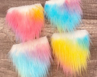 Pre-cut Straight Frosted Rainbow Gnome Beard - Faux Fur - Beard Hair - Handmade Gnome - Gnome Making Supplies - Gnome Supply