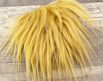 LIMITED STOCK! Pre-cut Wavy Honey Blonde Gnome Beard - Faux Fur - Beard Hair - Handmade Gnome - Gnome Making Supplies - Gnome Supply