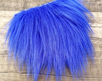 Pre-cut Straight Royal Blue Gnome Beard - Faux Fur - Beard Hair - Handmade Gnome - Gnome Making Supplies - Gnome Supply