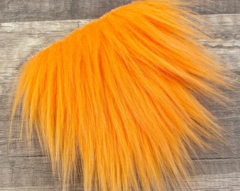 Pre-cut Straight Bright Orange Gnome Beard - Faux Fur - Beard Hair - Handmade Gnome - Gnome Making Supplies - Gnome Supply