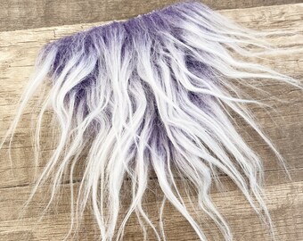 Pre-cut Curly Frosted Purple Gnome Beard - Faux Fur - Beard Hair - Handmade Gnome - Gnome Making Supplies - Gnome Supply