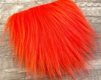 Pre-cut Straight Red Gnome Beard - Faux Fur - Beard Hair - Handmade Gnome - Gnome Making Supplies - Gnome Supply