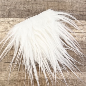 Pre-cut Wavy White Gnome Beard - Faux Fur - Beard Hair - Handmade Gnome - Gnome Making Supplies - Gnome Supply
