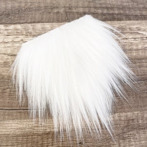 Pre-cut Straight White Gnome Beard - Faux Fur - Beard Hair - Handmade Gnome - Gnome Making Supplies - Gnome Supply