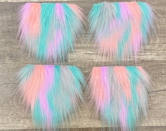 Pre-cut Straight Tie Dye Pastel Gnome Beard - Faux Fur - Beard Hair - Handmade Gnome - Gnome Making Supplies - Easter Gnome Beard