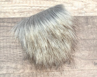 Pre-Cut Straight Arctic Gray Husky Gnome Beard - Faux Fur - Beard Hair - Handmade Gnome- Gnome Making Supplies - Gnome Supply - Fall Gnome