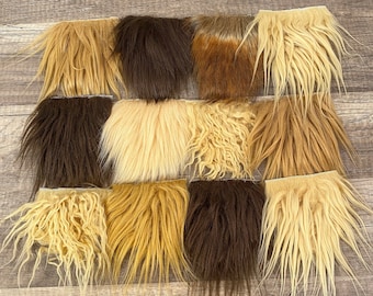 Brown & Blonde Gnome Beard Mystery Grab Bag - 12 Pre-cut Gnome Beard - Faux Fur - Beard Hair - Handmade Gnome - Gnome Making Supplies