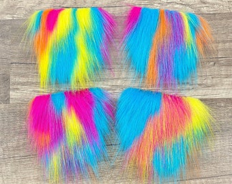 Pre-cut Straight Tie Dye Rainbow Gnome Beard - Faux Fur - Beard Hair - Handmade Gnome - Gnome Making Supplies - Easter Gnome Beard