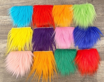 Bright Colored Solids Gnome Beard Mystery Grab Bag - 12 Pre-cut Gnome Beard - Faux Fur - Beard Hair - Gnome Making Supplies - Gnome Supply