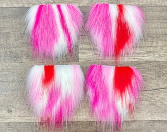 Pre-cut Straight Tie Dye Valentine Pink Red Gnome Beard - Faux Fur Beard - Handmade Gnome - Gnome Making Supplies - Valentine's Gnome Beard