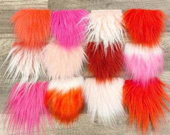 Red & Pink Valentine Gnome Beard Mystery Grab Bag - 12 Pre-cut Gnome Beard - Faux Fur - Beard Hair - Handmade Gnome - Gnome Making Supplies