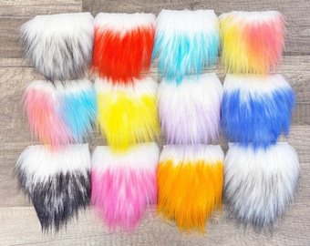 Color Tipped Gnome Beard Mystery Grab Bag - 12 Pre-cut Gnome Beard - Faux Fur - Handmade Gnome - Gnome Making Supplies - Candy Shag Fur
