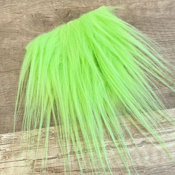 Pre-cut Wavy Lime Green Gnome Beard - Faux Fur - Beard Hair - Handmade Gnome - Gnome Making Supplies - Grinch Gnome Beard