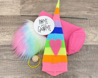 No Sew DIY Gnome Making Kit - DIY Rainbow Gnome Kit - St. Patrick's Day Gnome Kit - Spring Summer Gnome Kit - Pride Rainbow Gnome