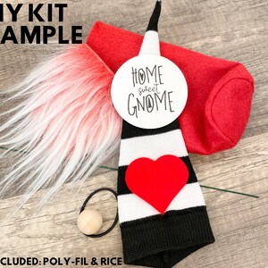 ONE Mystery Valentine's Day Gnome Making Kit No Sew Kit Mystery Gnome Kit Valentine Gnome Kit DIY Gnome Gnome Kit Sock Gnome image 4