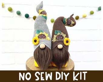 Fall Sunflower Gnome - Choose Style -  No Sew DIY Kit - DIY Fall Gnome Kit - DIY Fall Gnome - Sunflower Gnome Decor - Sunflower Decorations
