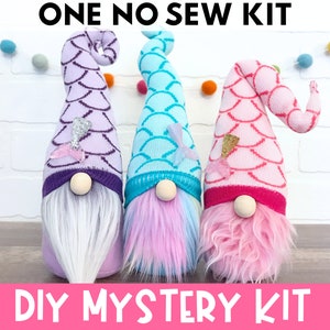 ONE Mystery Mermaid Gnome Making Kit No Sew Kit Mystery Gnome Kit Summer Decor DIY Gnome Mermaid Gnome Kit Sock Gnome Kit DIY image 1