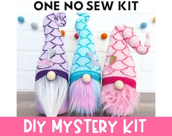 ONE Mystery Mermaid Gnome Making Kit - No Sew Kit - Mystery Gnome Kit - Summer Decor - DIY Gnome - Mermaid Gnome Kit -  Sock Gnome Kit DIY