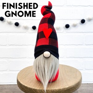 Buffalo Plaid Gnome No Sew DIY Kit Christmas Gnome Christmas Gnome Kit Buffalo Plaid Christmas Decor Christmas Buffalo Check Gnome image 3