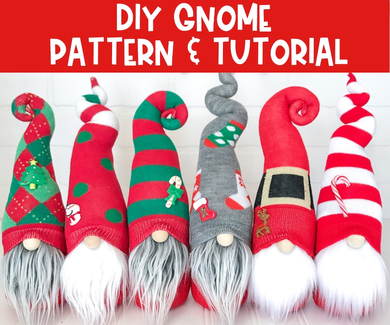 Handmade Gnome Pattern Gnome Sewing Pattern DIY Sock Gnome Pattern DIY Gnome Tutorial Sock Gnome PDF Sewing Pattern Download image 4