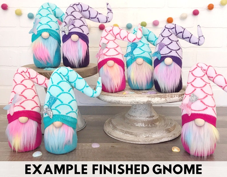 ONE Mystery Mermaid Gnome Making Kit No Sew Kit Mystery Gnome Kit Summer Decor DIY Gnome Mermaid Gnome Kit Sock Gnome Kit DIY image 3