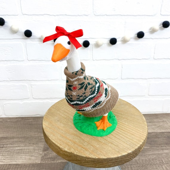 Outfit for 7" Desk Goose - Winter Sweater Goose Outfit - Christmas Clothing - Holiday Costume - Christmas Sweater Goose Clothes Gingerbread