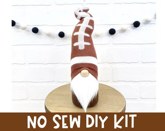 Football Gnome - No Sew DIY Kit - Super Bowl Gnome - DIY Gnome Making Kit - No Sew Football Gnome - Tiered Tray Gnome - Football Gnome Kit