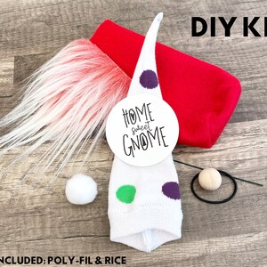 Rainbow Polka Dot Birthday Gnome No Sew DIY Kit Choose Your Style Rainbow Decor Summer Gnome Birthday Craft Kit Polka Dot Gnome RED