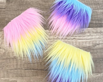 Pre-cut Straight Multi-color Pastel Gnome Beard - Faux Fur - Beard Hair - Handmade Gnome - Gnome Making Supplies - Easter Gnome Beard