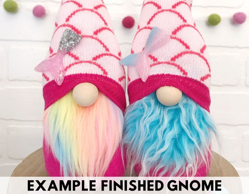 ONE Mystery Mermaid Gnome Making Kit No Sew Kit Mystery Gnome Kit Summer Decor DIY Gnome Mermaid Gnome Kit Sock Gnome Kit DIY image 4