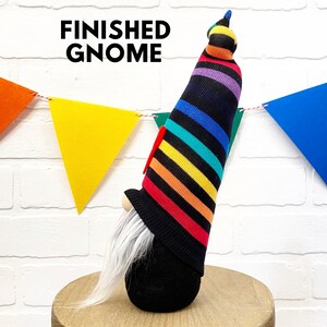 Black Rainbow Gnome No Sew DIY Kit DIY Gnome Kit Rainbow Decor Rainbow Gnome Kit Pride Gnome Decor St. Patrick's Day image 4