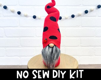 Lady Bug Gnome - No Sew Gnome Making Kit - Spring Gnome - Lady Bird Gnome - Lady Bug - Spring Tiered Tray Decor - Spring Lady Bug Decor