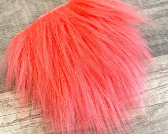 Pre-cut Straight Watermelon Pink Gnome Beard - Faux Fur - Beard Hair - Handmade Gnome - Gnome Making Supplies - Gnome Supply